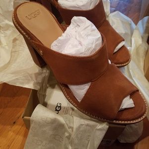 New in box ugg celia heel sandals chestnut brown